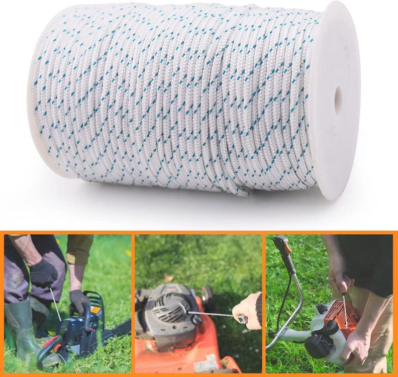 Mtanlo Recoil Starter Rope Pull Cord 4mm 100-Meter for Stihl Husqvarna Echo Poulan Homelite McCulloch Sears Craftsman Trimmer Edger Brush Cutter Lawn Mower Chainsaw - Image 4
